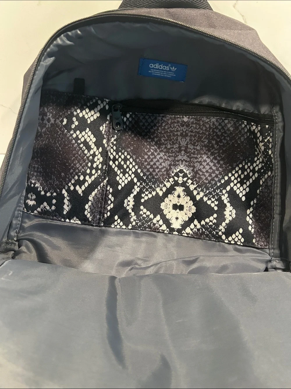 adidas Black Backpack with Snake-Print Front Large